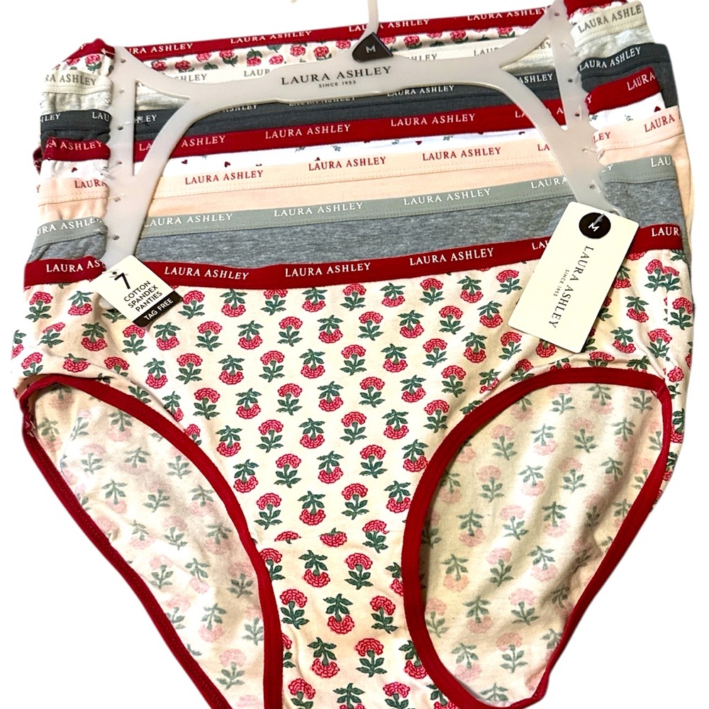 Laura Ashley Underwear Set - Red, Gray, White Floral and Pink